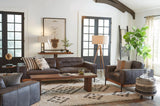Portofino Modern 42" Accent Chair in Antique Ebony Leather from Home Trends & Design - Luna Furniture