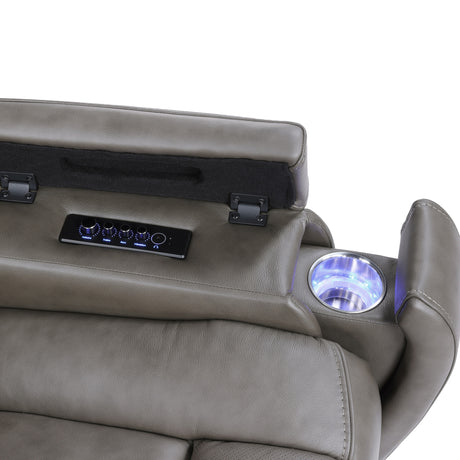 Daniel Triple Power Home Theater Leather Recliner with Built-in Speakers from Steve Silver - Luna Furniture