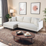 Blake L-Shaped Cream Velvet Sectional Sofa Left Facing from Ashcroft Furniture - Luna Furniture