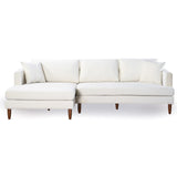 Blake L-Shaped Cream Velvet Sectional Sofa Left Facing from Ashcroft Furniture - Luna Furniture