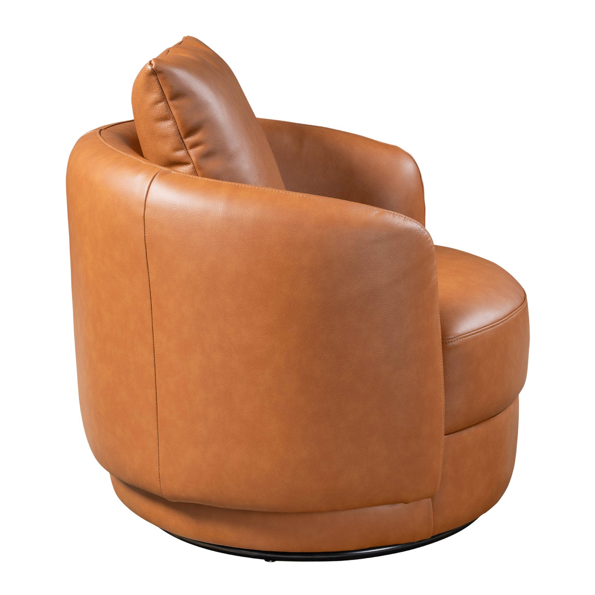 Dylan Cognac Leather Swivel Chair from Ashcroft Furniture - Luna Furniture