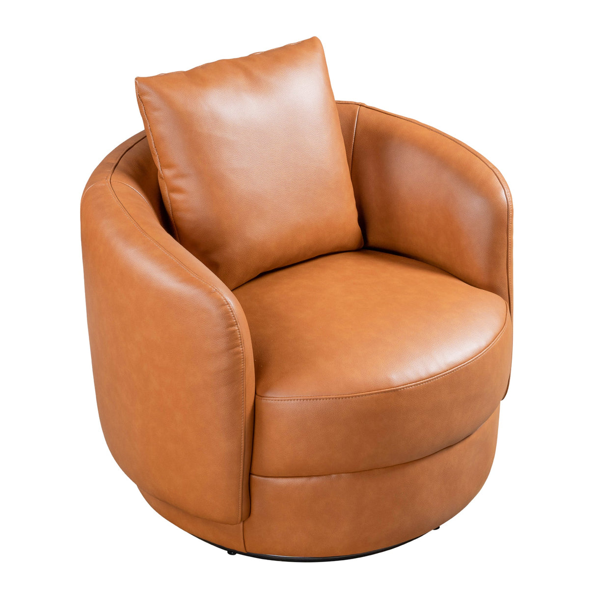 Dylan Cognac Leather Swivel Chair from Ashcroft Furniture - Luna Furniture