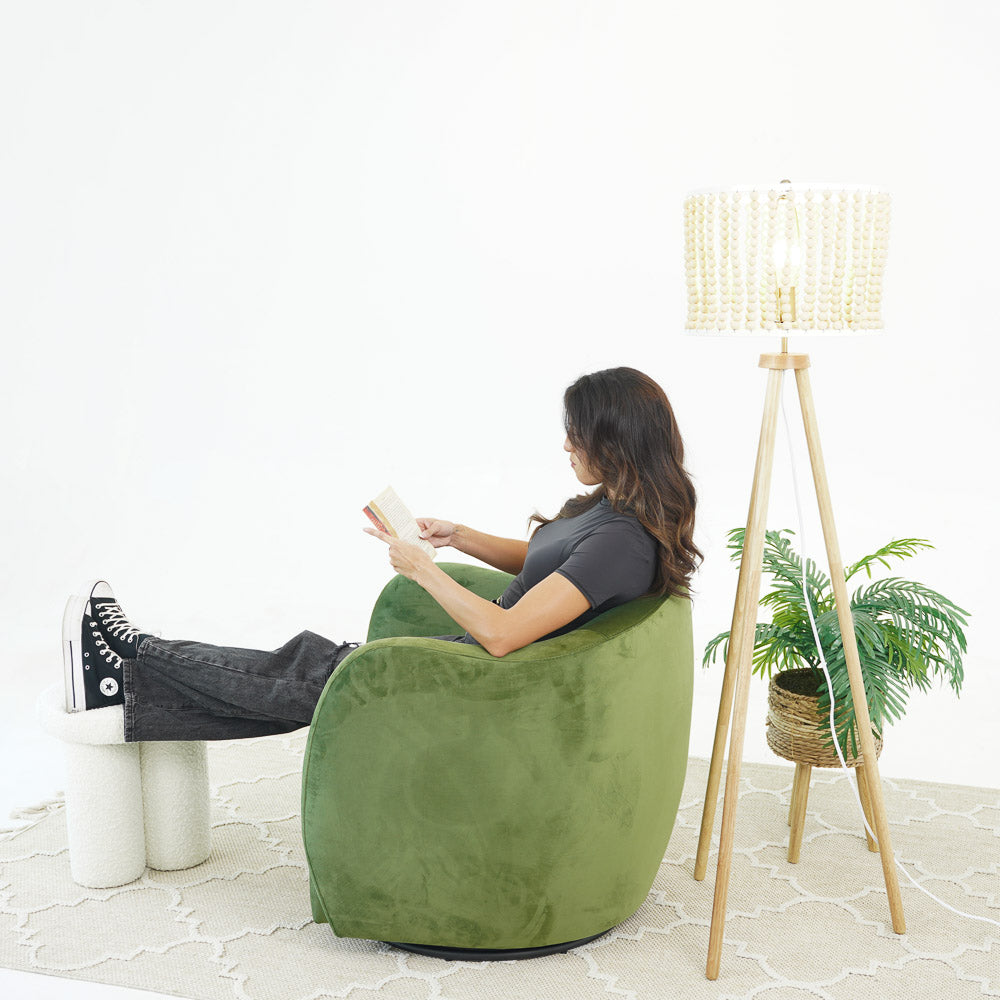 Renee Green Velvet Swivel Chair from Ashcroft Furniture - Luna Furniture