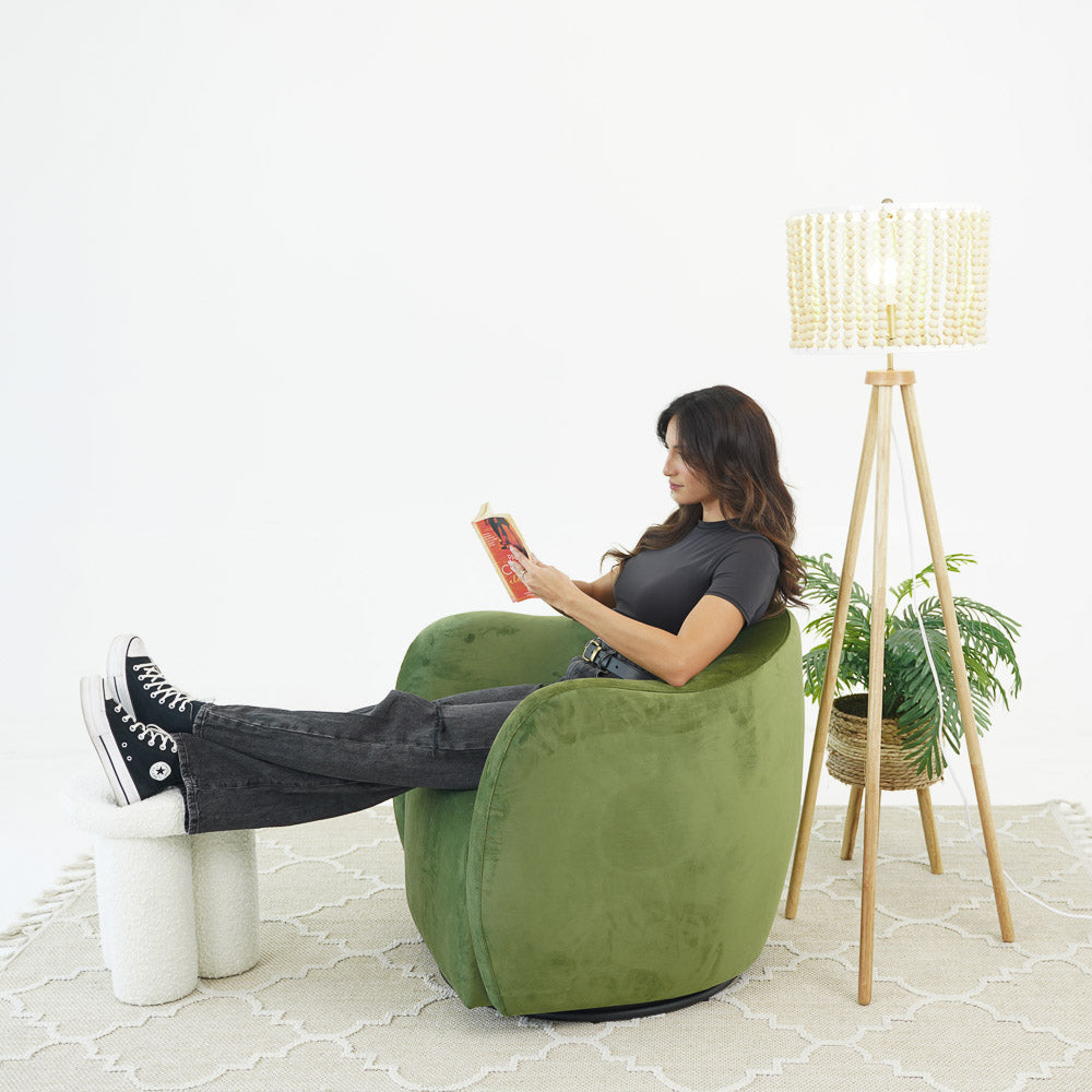 Renee Green Velvet Swivel Chair from Ashcroft Furniture - Luna Furniture