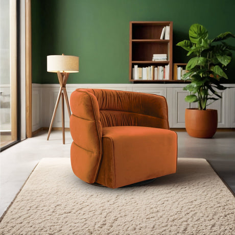 Walden Burnt Orange Velvet Swivel Chair from Ashcroft Furniture - Luna Furniture