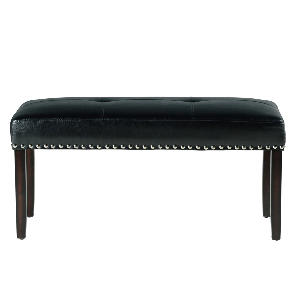 Westby Black Faux Leather Dining Bench with Nailhead from Steve Silver - Luna Furniture