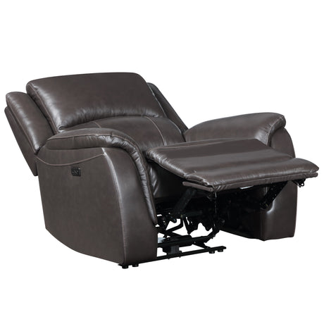 Alexandria Chocolate Top-Grain Leather Power Recliner from Steve Silver - Luna Furniture