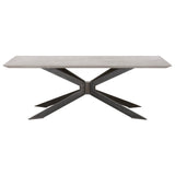 Industry Rectangle Dining Table in Ash Gray Concrete, Distressed Black Iron from Essentials For Living - Luna Furniture