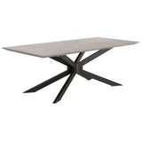 Industry Rectangle Dining Table in Ash Gray Concrete, Distressed Black Iron from Essentials For Living - Luna Furniture