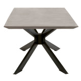 Industry Rectangle Dining Table in Ash Gray Concrete, Distressed Black Iron from Essentials For Living - Luna Furniture