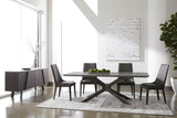 Industry Rectangle Dining Table in Ash Gray Concrete, Distressed Black Iron from Essentials For Living - Luna Furniture