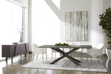 Industry Rectangle Dining Table in Ash Gray Concrete, Distressed Black Iron from Essentials For Living - Luna Furniture
