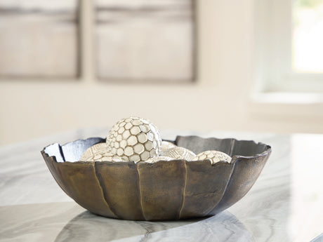 Aidman Black/Antique Gold Finish Bowl from Ashley - Luna Furniture