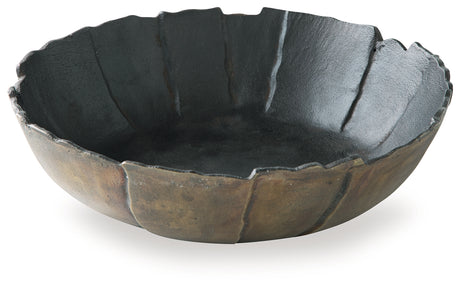Aidman Black/Antique Gold Finish Bowl from Ashley - Luna Furniture