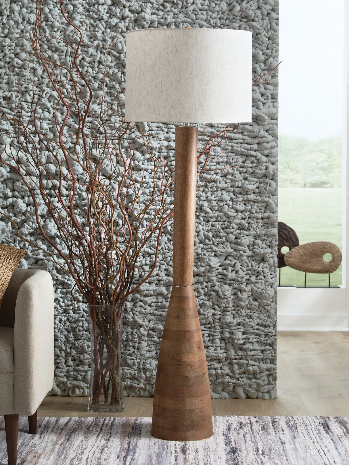 Ailsa Natural Brown Floor Lamp from Ashley - Luna Furniture