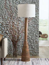 Ailsa Natural Brown Floor Lamp from Ashley - Luna Furniture