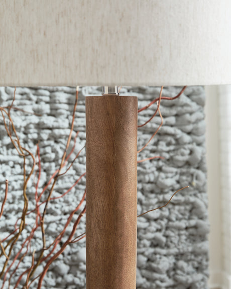 Ailsa Natural Brown Floor Lamp from Ashley - Luna Furniture
