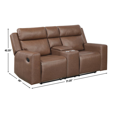 Barron Brown Manual Reclining Loveseat from Steve Silver - Luna Furniture