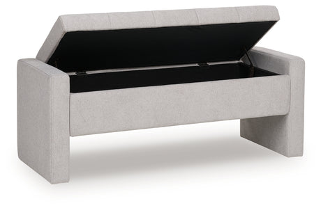 Akselman Gray Storage Bench from Ashley - Luna Furniture
