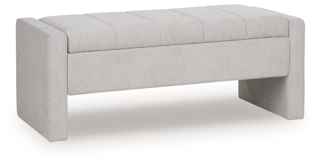 Akselman Gray Storage Bench from Ashley - Luna Furniture