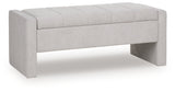 Akselman Gray Storage Bench from Ashley - Luna Furniture