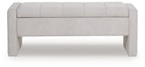 Akselman Gray Storage Bench from Ashley - Luna Furniture