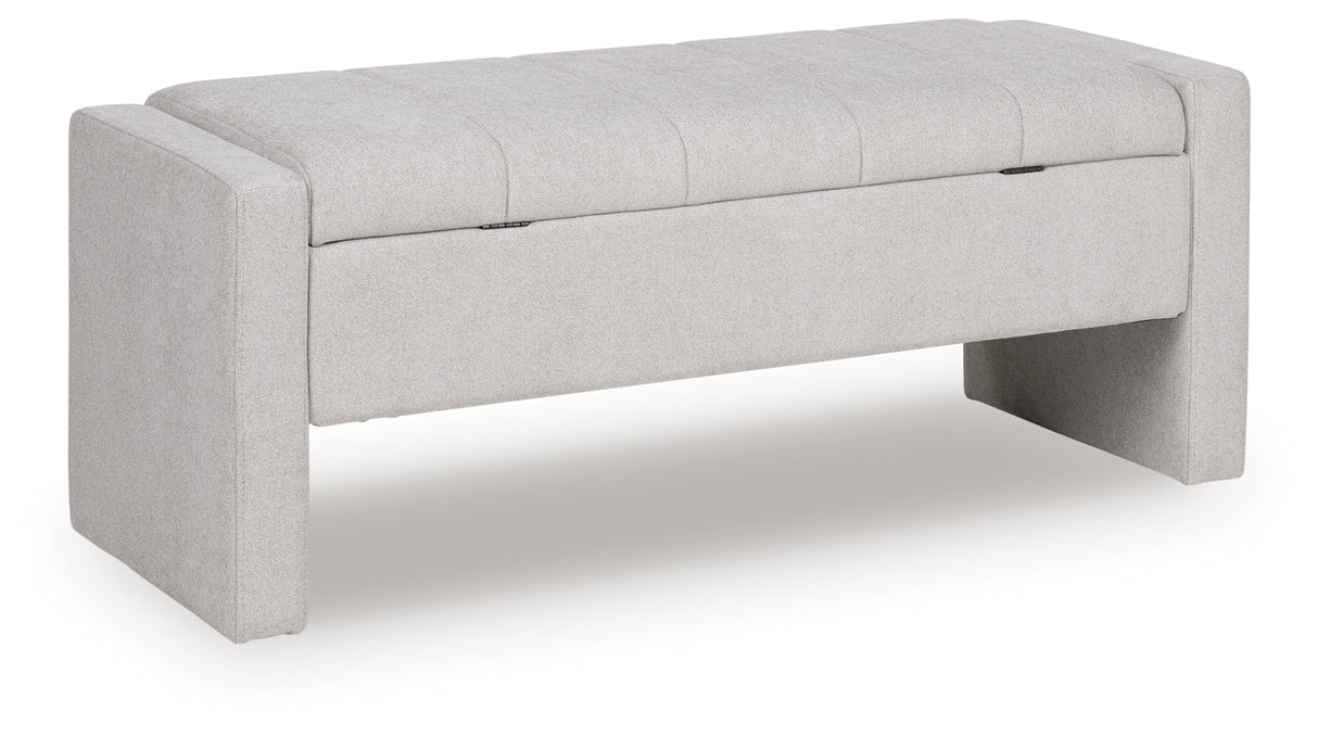 Akselman Gray Storage Bench from Ashley - Luna Furniture