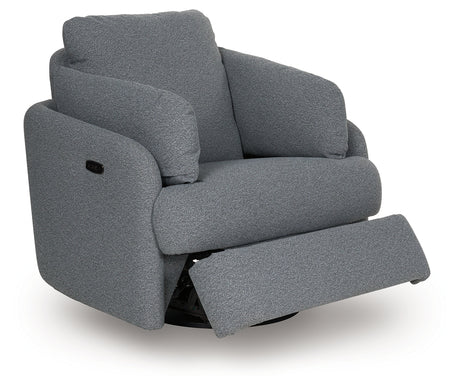 Alainmont Salt and Pepper Swivel Power Recliner from Ashley - Luna Furniture
