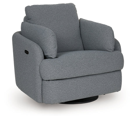 Alainmont Salt and Pepper Swivel Power Recliner from Ashley - Luna Furniture