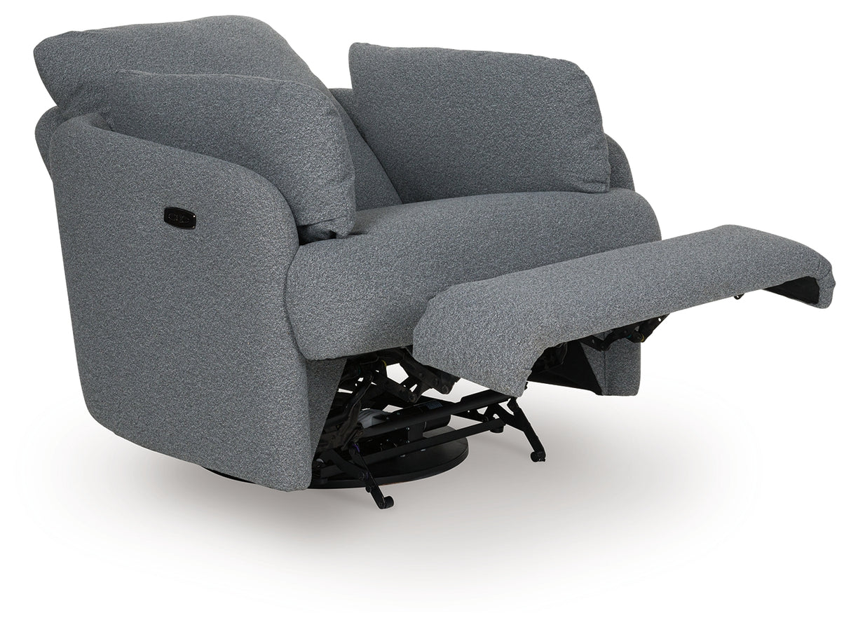 Alainmont Salt and Pepper Swivel Power Recliner from Ashley - Luna Furniture