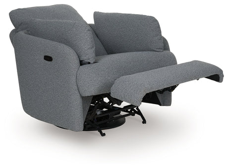 Alainmont Salt and Pepper Swivel Power Recliner from Ashley - Luna Furniture