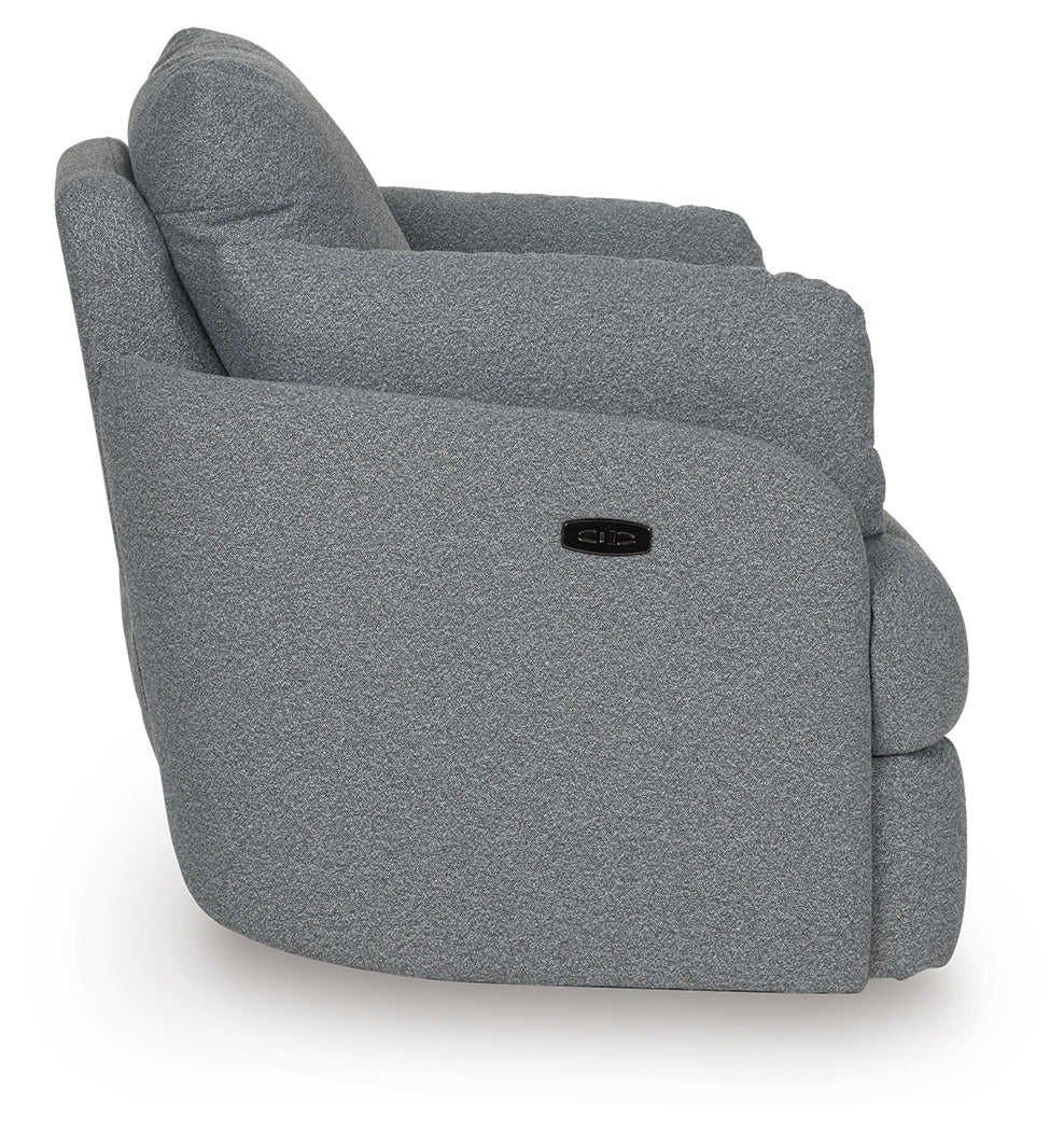 Alainmont Salt and Pepper Swivel Power Recliner from Ashley - Luna Furniture