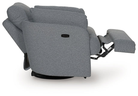 Alainmont Salt and Pepper Swivel Power Recliner from Ashley - Luna Furniture