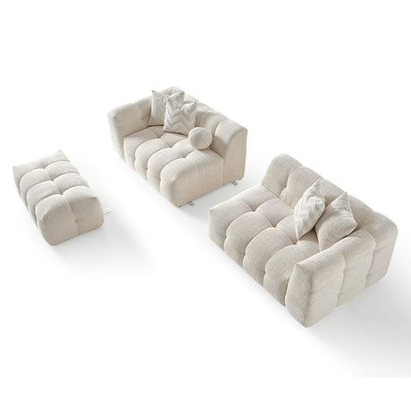 Alana Ivory Tufted Chenille Modular Sectional Sofa from Midinmod - Luna Furniture