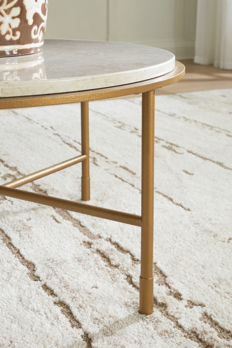 Alben Antique Gold Coffee Table from Ashley - Luna Furniture