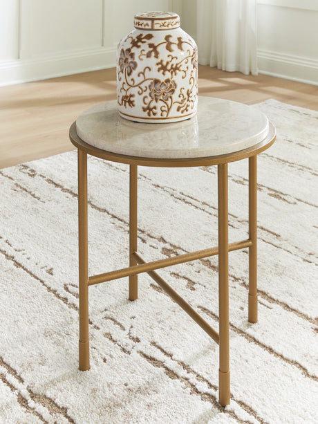 Alben Antique Gold End Table from Ashley - Luna Furniture