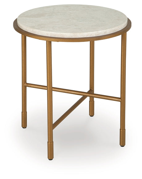 Alben Antique Gold End Table from Ashley - Luna Furniture