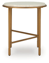 Alben Antique Gold End Table from Ashley - Luna Furniture