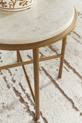 Alben Antique Gold End Table from Ashley - Luna Furniture