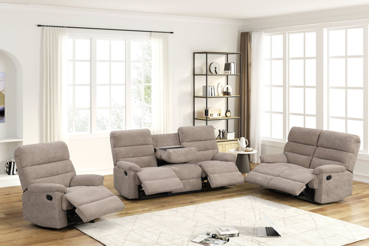 Albert Mocha 3-Piece Reclining Set from Happy Homes - Luna Furniture