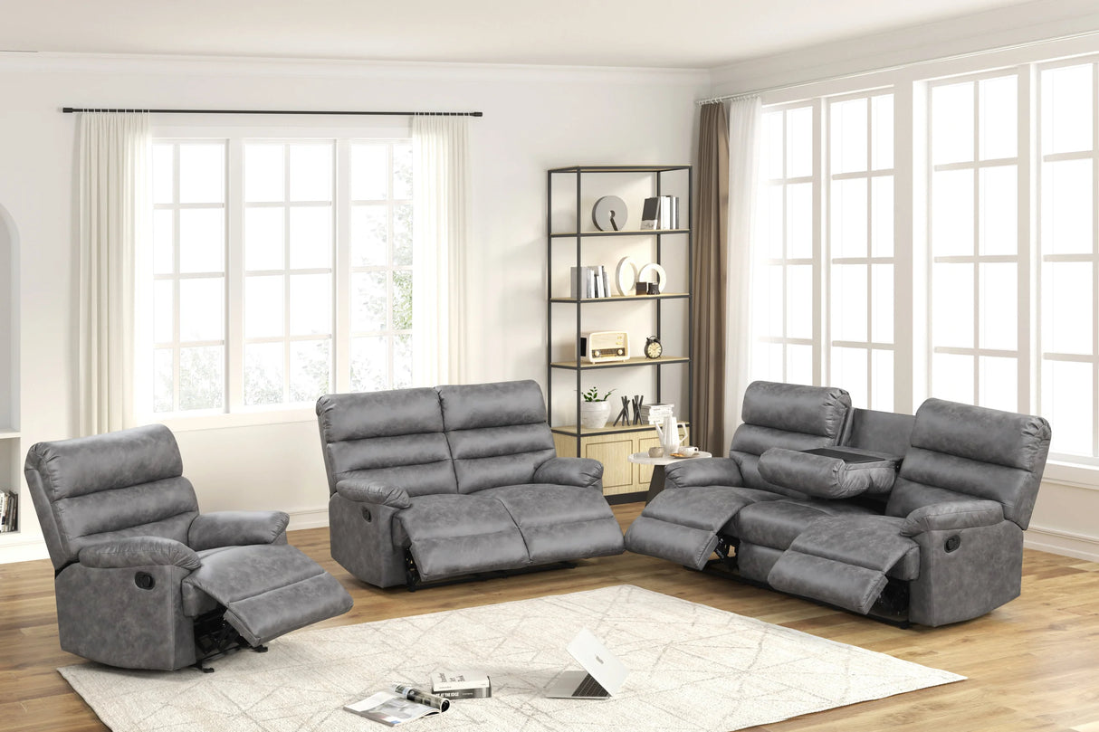 Albert Gray 3-Piece Reclining Living Room Set from Happy Homes - Luna Furniture
