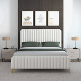 Valery King Size Cream Boucle Platform Bed King from Ashcroft Furniture - Luna Furniture