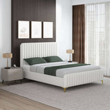 Valery Cream Queen Upholstered Platform Bed from Ashcroft Furniture - Luna Furniture