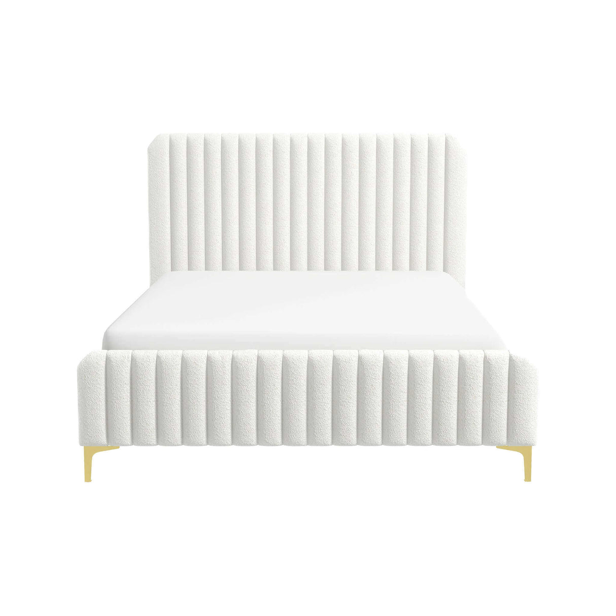 Valery King Size Cream Boucle Platform Bed King from Ashcroft Furniture - Luna Furniture
