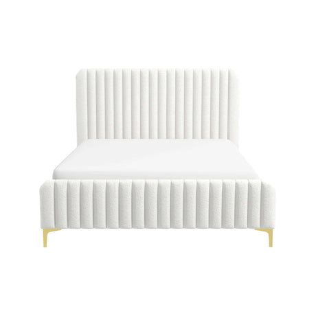 Valery Cream Queen Upholstered Platform Bed from Ashcroft Furniture - Luna Furniture