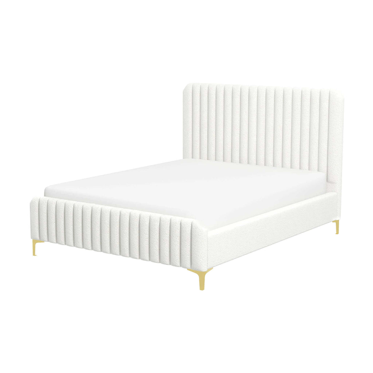 Valery King Size Cream Boucle Platform Bed King from Ashcroft Furniture - Luna Furniture