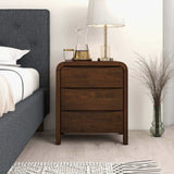 Lionel Mid Century Modern Solid Wood Nightstand 3-Drawer Bed Side Table from Ashcroft Furniture - Luna Furniture
