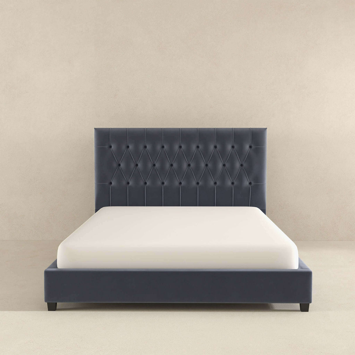 Donald Upholstered Platform Bed King / Grey from Ashcroft Furniture - Luna Furniture