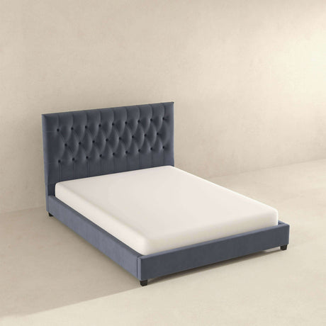 Donald Upholstered Platform Bed King / Grey from Ashcroft Furniture - Luna Furniture