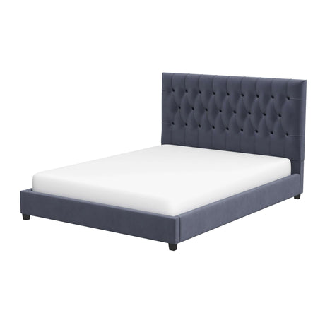 Donald Upholstered Platform Bed Queen / Grey from Ashcroft Furniture - Luna Furniture
